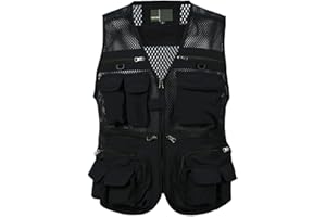 HZQIFEI Uomo Gilet da Pesca Multitasche Giubbino da Lavoro Smanicato Traspirante Outdoor Vest JRC Safari Giacche Gilet MJ08