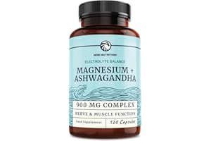 NOBI NUTRITION Magnesium Ashwagandha | Calming Supplements for Adults | Relax, Reset, & Support Calm Mood with Magnesium Citrate & Oxide 400 mg + Ashwagandha 500 mg | Rest, Muscle Health & Stress Relief | 120 Ct