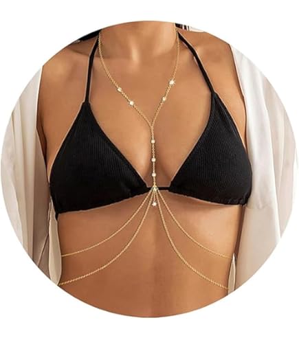 TseenYi Boho Cristal Sujetador Cuerpo Cadena Rhinestone Tenis Cadena