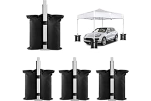 RHHGHY 4 Pack Sandbag Weights Bags, Gazebo Weights, 800d Sand Bags without Sand, Gazebo Weights Set of 4 Heavy Duty, Pvc Coating Inside, for Pop-Up Tents, Outdoor Awnings, Gazebos, Trampolines