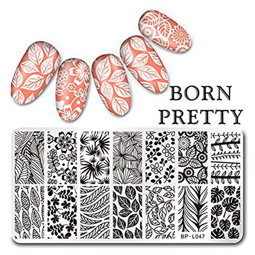 Born Pretty Nagel Schablonen Nail Art Stempel Plate Blumen BPX-L047 DIY Design - 2