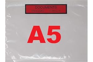 UNIVERS GRAPHIQUE 500 Pochettes document ci-inclus A5 Format 22,5 x 16,5 cm Plastique Incolore Pochette Porte Document Adhésive Autocollante a Coller sur carton