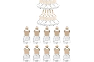 JJJiaoLinin Diffuseur Suspendu de Voiture, 20 Diffuseur Vide pour Voiture en Verre, Bouteilles de Parfum en Verre Rechargeables pour Le Parfum d'huile Parfumée, Décor à la Maison de Voitures（diamant）