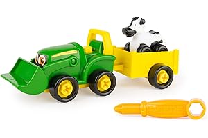John Deere Build-a-Buddy Bonnie Tractor Toy, Jouets de construction pour les tout-petits, Jouets à pousser pour les enfants, Jouet de ferme, Jouet à pousser adapté aux garçons et aux filles de 3 ans +