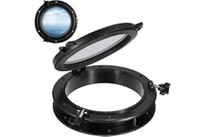 LEWITORS 21 cm Marine Bullauge Fenster Runde Schwarze Runde Bullaugen Kunststoffluken Wohnwagen Fenster Hafenlichter ÖFfnungsfenster 8 Marine für Boot Yacht Ersatzboot Zubehör SFPP1-01 SFPP2-01