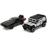 Jada Toys - Fast and Furious Autos (2'li set) - Dom`s Dodge Charger R/T 1970 & Tej`s Jeep Wrangler, Fast & Furious 7-2 Legacy