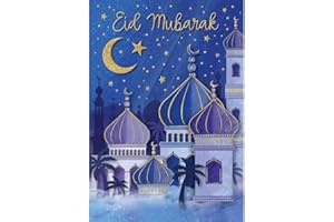 Regal Publishing Happy Eid Mubarak Card, 7 x 5 inches,C88414, Blue
