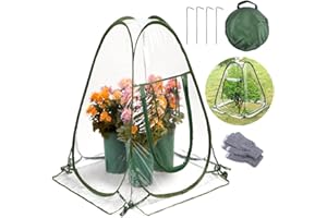 TOPRUNYI Gewächshaus Klein,Überwinterungszelt für Pflanzen,Pop up Gewächshaus,Pflanzenschutzzelt Winter 70*70*80cm,Transparent,Kein Aufbau Erforderlich,Wintergewächshaus für Gemüse und Blumen