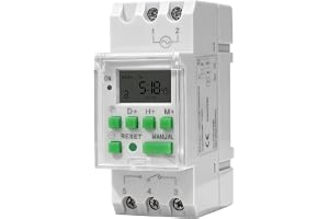 Digital timer, digital timer, elektronisk veckotimer, 7-dagars programmerbar DIN-skena, tidskopplingsrelä 15 A 230 V
