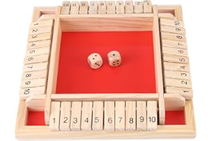 Zerodis Shut The Box Würfelspiel Klappbrett Number Board Pädagogisch Spielzeug Lernspielzeug Würfelspiel Holzspielzeug für Kinder Früherziehung 4 Spieler