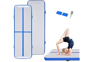 KIASTER Inflatable Gymnastics Mat 3M / 4M Length Inflatable Tumbling Mat 10cm Thickness Air Floor Mat Tumble Track Gym Mat for Home Use/Training/Yoga/Water Fun/Pilates
