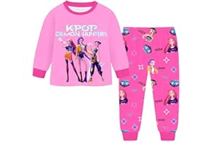 Générique Ensembles de Pyjama K-Kpop Demons Hunters Fille 2 Pièces Imprimé D-Demon H-Hunters Vêtements de Nuit T-Shirts à Manches Longues et Pantalon Confortable Pyjamas Noel 3-13 Ans