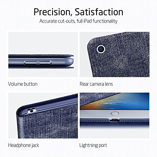 Neues iPad 2017 iPad 9.7 Zoll Hülle, ESR® Städtisch Serie Cover Auto aufwachen / Schlaf Funktion Smart Case und Einstellbarem Blickwinkel Funktion Schutzhülle für Neue iPad 9.7 2017 (Cowboy) - 5