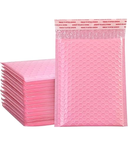 JarThenaAMCS 50Pcs Bubble Mailers 6 X 9 Inch Hot Pink Thank You Poly Padded Envelopes Waterproof Self Seal Mailer Bags For Small Business Boutique Packaging Mailing Makeup Clothes Document Gift