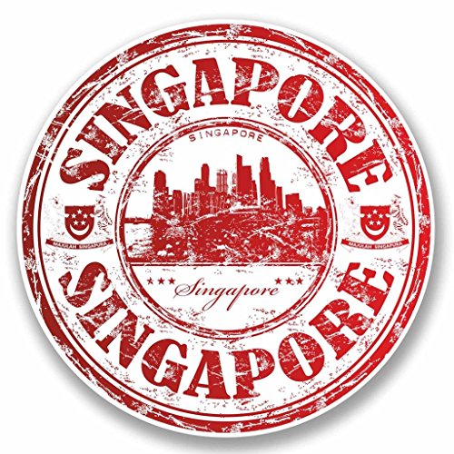 2 x Singapur Vinyl Aufkleber Aufkleber Laptop Auto Reise Gepäck Label Tag # 9702 - 10cm/100mm Wide