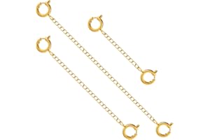 LTMMC Gold Necklace Extender, 3pcs Jewelry Extension Chain, 3/5/8cm Necklace Extender with Lobster Claw Clasps, for Jewelry Making - Gold Necklaces, Bracelets, and Anklets