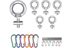 guobinZH 6 Stück Markisenschienen-Stopper 6mm Edelstahl Caravan Markise Stopper mit 6 Stück Karabiner Schiene Haken Ende Stopper Blockierungskit für Wohnwagen Wohnmobil Wohnmobil Zelt