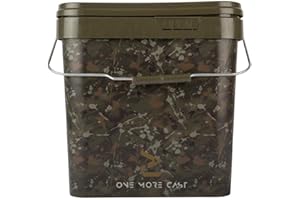 ONE MORE CAST Signature Splash Camo PB Buckets – Durable Bait & PVA Bag Storage Buckets – Available in 5L, 10L & 17L (10L)