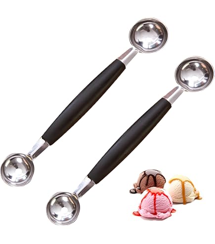 Cucchiaio Scavino In Acciaio Inox Bifacciale – Per Frutta E Gelato, Diametri 3 Cm E 2,5 Cm, Lunghezza 18 Cm