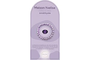 Yvelise Bracelet pierres naturelles 8mm AAA pour femme homme élastique - Lithothérapie - Cadeau de noel