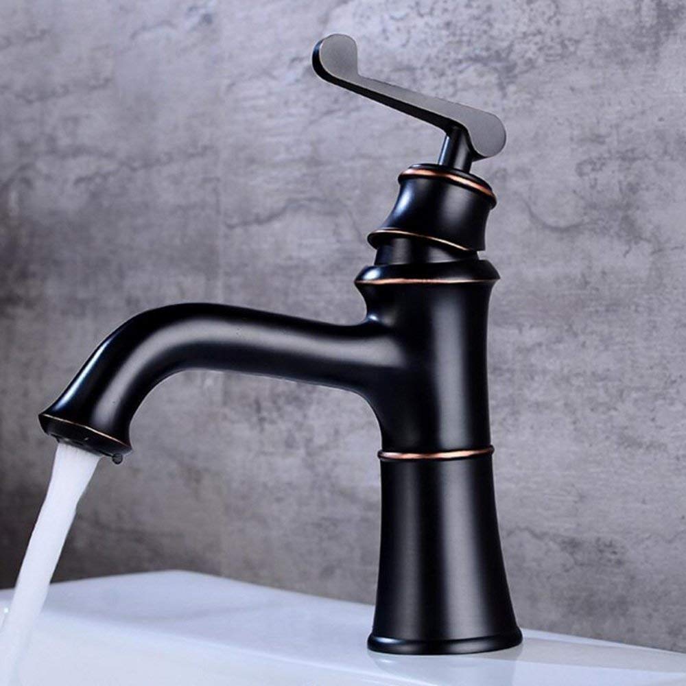 Retro Negro Mezclador de lavabo Sola palanca Grifo de baño Lavabo