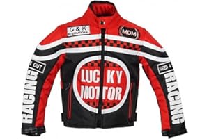 MDM Racing Jacke für Kinder in rot, Motorradjacke, Textil Jacke