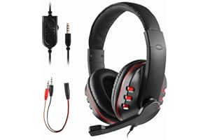 JAMSWALL Gaming Headset for Ps-4 Xbox One S 3.5mm Wired Over-head Stereo Gaming Headset Headphone with Mic Microphone, Volume Control for Ps-4 PC Tablet Laptop Smartphone Xbox One S