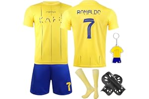 yumcute Football Kit Kids,No.7 Football Kits 2023/24 Football Jersey Football Training Shirts Shorts,Guard Plate,Keychain and Socks for Adult and Children Football Field Sportswear
