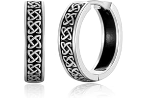 VYYU Silver Earrings for Men - S925 Sterling Silver Earrings for Women, Mens Black Cool Hoop Earrings | Gold Sleeper Earrings Jewellery Gifts Earrings for Men Christmas Birthday Gifts, 10/12/14mm