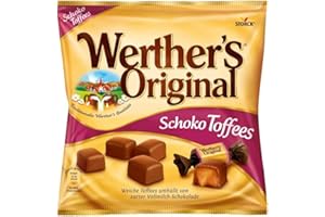 GENÉRICO Caramelos Alemania compatibles con Werther's Original - 1 bolsa - Caramelos recubiertos de chocolate con leche (30%) - 180g - Sabor Schoko Toffees