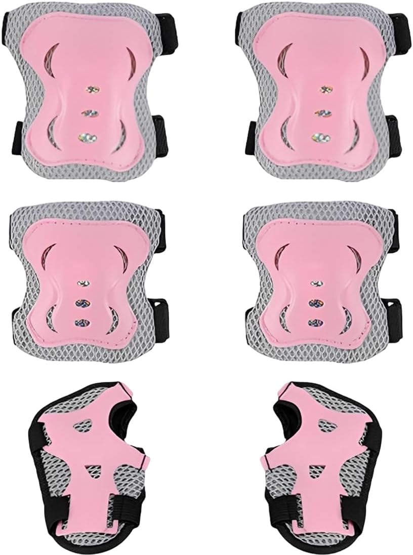 PHYNDR Rodillas para niños, 6 en 1, para niños y niñas, conjunto de protecciones para la pulsa para niños para patinar, ciclismo y skate