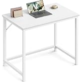 VASAGLE Work Station, Metal Frame, 80 x 50 x 76 cm | Large Office Table, Telework Table, Basic Modern Style, Maple White and