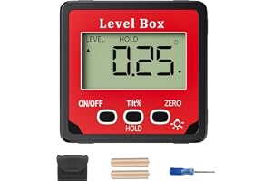 Gvolatee Vinkelmätare digital, digital LCD-vattenpass, elektronisk lutningsmätare, digital vågbox, nivålåda med magnetisk bas för träbearbetning, bilindustri och byggbranschen