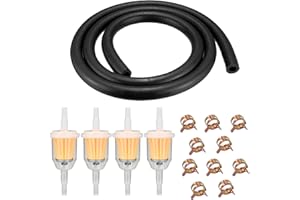 DYMHQ 15 Pezzi Tubo Carburante Kit, 1m/Ø 6mm Linea Gas Carburante, Tubo del Carburante Linea con 10 Fascette Stringitubo 4 Filtri Carburante, Kit Tubo Filtro Serbatoio Carburante per Moto Auto