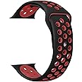 TECHONTO Sports Band Soft Silicone Sport Wristband Compatible with Apple Watch iWatch Bands 38mm 40mm Soft Silicone Strap Wristbands