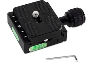 Sequpr 50mm Schnellwechselplatte mit Klemme Kompatibel mit Arca-Swiss, QR-50S Schnellwechselplatte Klemme für DSLR Kamera Stativkopf Einbeinstativ