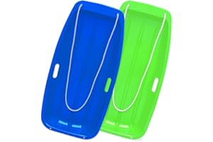 ‎DIKI DIKI Bob Schlitten für Kinder Erwachsene (2 Sets), Schneeschlitten Kunststoffrodel zum Rodeln mit Handgriffe, Reibungsloser und Sicherer, Leicht und Langlebig für Schnee, Gras, Sanddünen