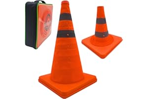 MANRUNBO 2x18 Zoll (45cm) Pylone Faltbar Leitkegel Verkehrskegel Reflektierender Sicherheitskegel Pop-Up Warnkegel Orange
