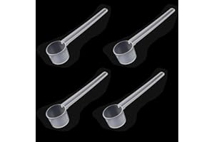 LLGSDLL Cucchiaio dosatore in polvere proteica, 4 pezzi, cucchiai dosatori trasparenti con scala 2 g, 3 g, 4 g, 5 g, misurino da caffè, misurino dosatore per cucinare, misurino dosatore in polvere