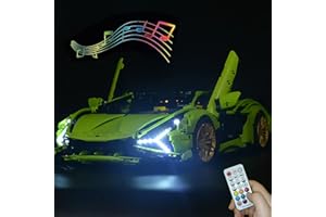 Hosdiy Fernbedienung Sound Beleuchtung Set Kompatibel mit Lego 42115, Led Licht Beleuchtungsset für (Lamborghini Sián FKP 37) (Nur Beleuchtung, Ohne Modell Set)