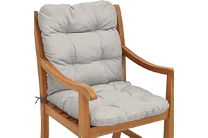 ‎BEAUTISSU Beautissu Niedriglehner Auflage 100x50x8cm Flair NL Sitzkissen Niederlehner Sitzpolster Kissen Stuhl Polster Gartenmöbel niedrig Stuhlkissen Hellgrau