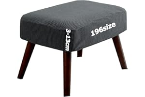 ILiemao Bar Footrest Foot Stool Protector Cover Ottoman Slipcover Covers Soft Form Fit with Elastic Bottom Round Square Rectangular Jacquard Washable Customizable(Grey,50 x 60 cm)