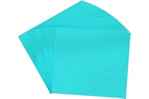 PATIKIL Gold Leaf Sheets for Art 8.5x9.5cm, 100 Pcs Gold Foil Sheet Metallic Leaf Papers for DIY Crafts Resin Furniture Nails Paintings Home Decoration, Light Blue