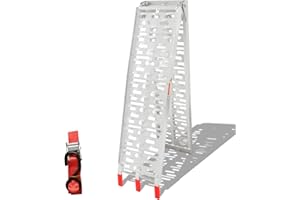 ‎DAROMIGO Daromigo Klappbar Auffahrrampe 1 Stück, Alu Verladerampe, rutschfest Verladeschiene, Auto Laderampe für Motorrad, Anhänger, Rasenmäher, 226 x 30,5 x 5,5cm, Max 340kg