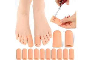 Dimeho Zehenschutz GroßEr Zeh 12 Stück Gel Zehenkappe und Schutz für Großen Zeh für Frauen & Männer Zehenkappen Schmerzlinderung Polsternde Zehenhüllen für Eingewachsene Zehennägel Hühneraugen Blasen