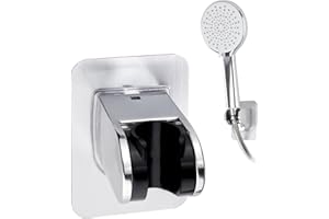 CRITIVE-SHOP Uchwyt na słuchawkę prysznicową z mocnym klejem, regulowany uchwyt słuchawkowy, wodoszczelny uchwyt ścienny, bez wiercenia, uchwyt węża prysznicowego, lepszy niż przyssawki, do prysznica i łazienki