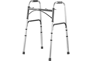 VEVOR Déambulateur pliable, capacité de charge 158 kg, cadre de marche aide à mobilité en aluminium léger, hauteur réglable 8 niveaux 820-1000 mm, poignées durables, pour personnes âgées, handicapées