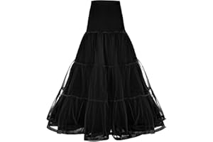 AYBUY Długa halka w stylu vintage, z lat 50., tiulowa spódnica baletowa, nadaje się na Halloween, karnawał, imprezę rockową, bal absolwentów w stylu retro, wesele