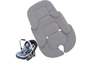 LEVABE Baby Pram Liner Car Seat Insert Pushchair Seat Liner Newborn Seat Liner Reversible Plush & Mesh Seat Cushion for Stroller Baby High Chair Bassinet