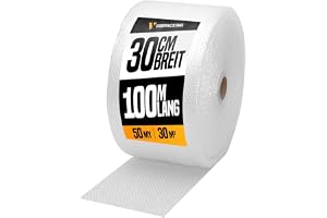 verpacking bubbelplast 30 cm x 100 m - 50 my [storlek och antal valbar] 1 rulle bubbelplast stoppmaterial fyllmaterial förpac